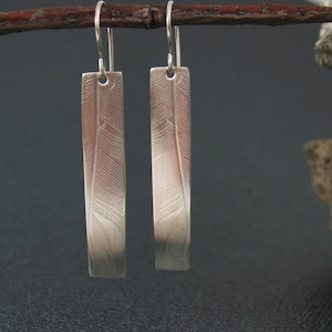 Feather Earrings, Sterling Silver Feather Earrings
