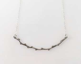 Silver Twig Necklace, Branch Necklace, Tree Jewerly