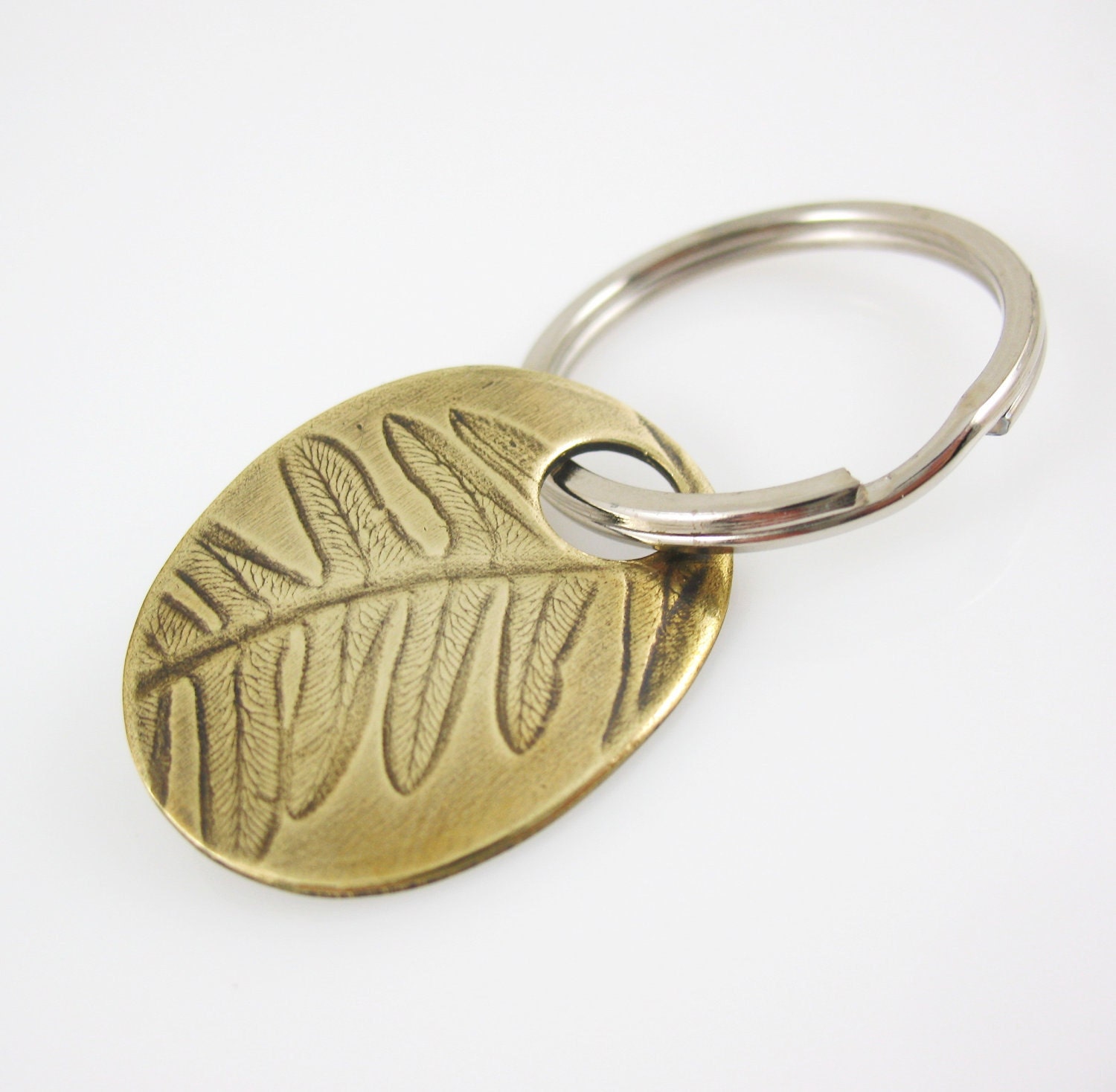 Men's Key Ring Fern Key Chain Brass Key Ring Etsy