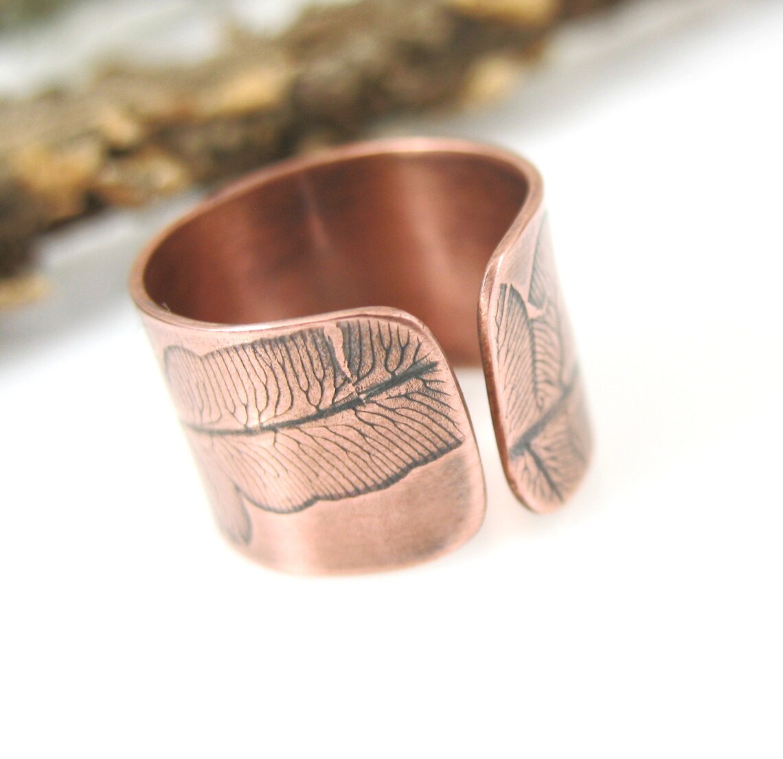 Fern Ring Copper Cuff Ring Pressed Fern Ring Etsy