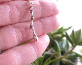 Twig Necklace, Sterling Silver Necklace