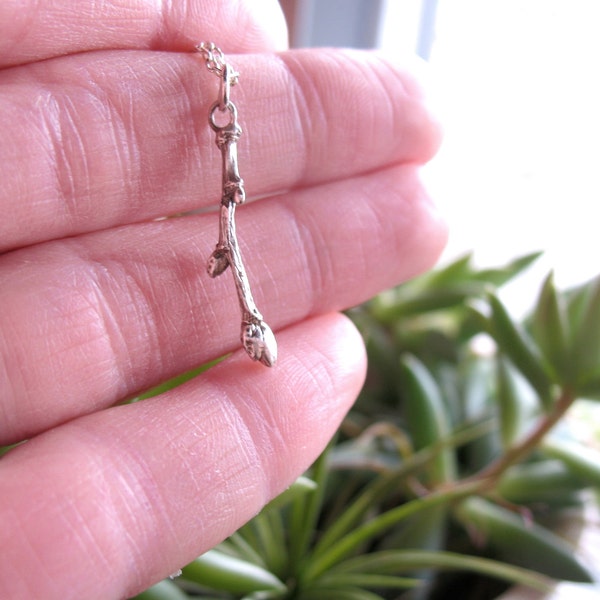 Twig Necklace, Sterling Silver Necklace
