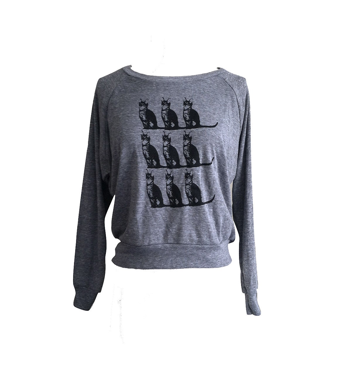 Womens Cat Sweater Nine Lives Sweater American Apparel SOFT Etsy