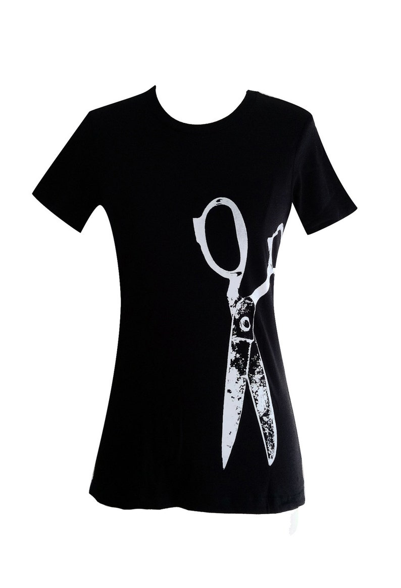 Scissors TShirt Crafty Vintage Scissor ladies black T Etsy