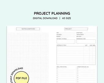 A5 Filofax A5 Hobonichi Printable Project Planner Project - Etsy