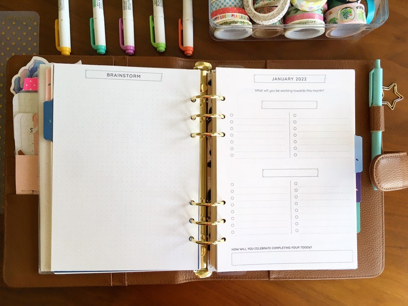 Printable A5 Size Monthly Brainstorming & Todo Planner Pages image 2