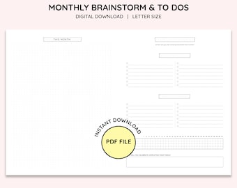 Printable Letter Size Yearly Overview Planner Pages