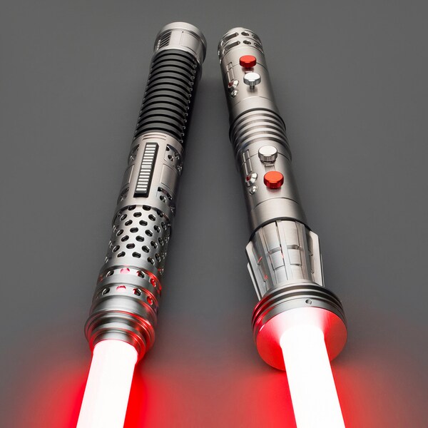 Original Darth Maul Double Bladed Lightsaber NeoProffie 2.2 / Xenopixel V3 / XRGB 3.0, Solid Metal Hilt, Smooth Swing, Flash on Clash