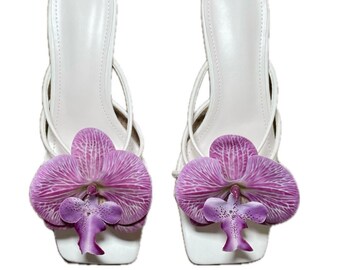 Handmade Orchid Flower Heels Sandals