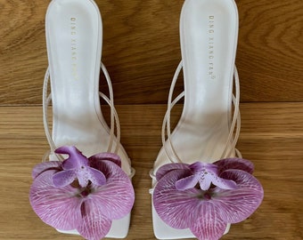 Orchid Flower Heels Sandals