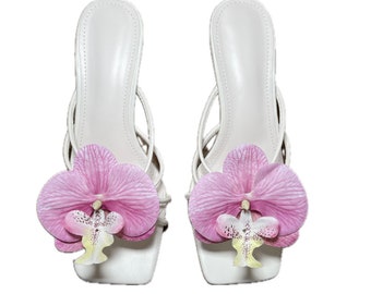 Handmade Orchid Flower Heels Sandals