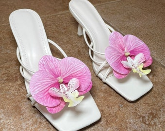 Handmade Orchid Flower Heels Sandals