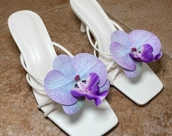 Handmade Orchid Flower Heels Sandals