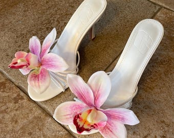 Pink/White Orchid Heels