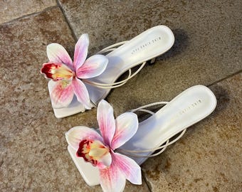 Pink/White Orchid Heels
