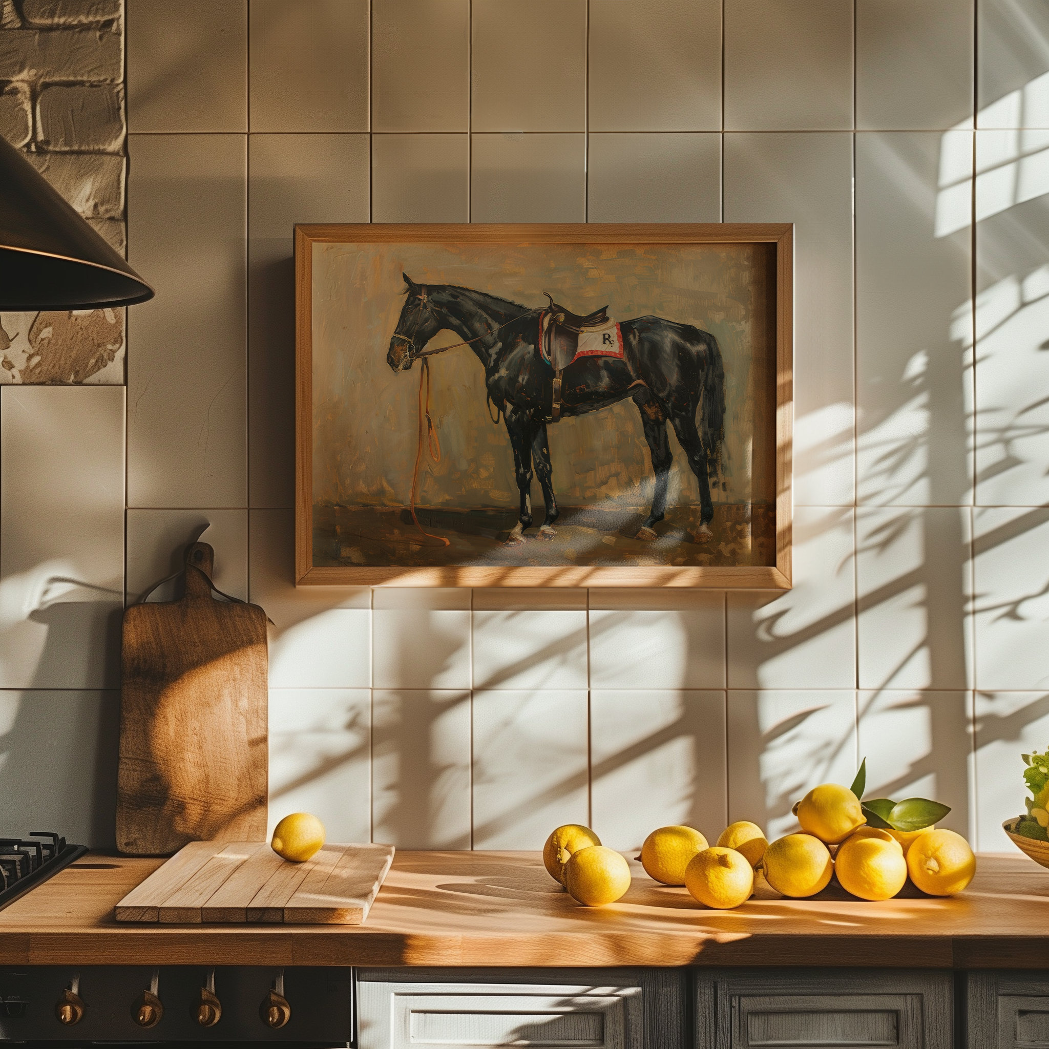Vintage Horse Painting | Antique Equestrian | Farmhouse Decor | Animal ...