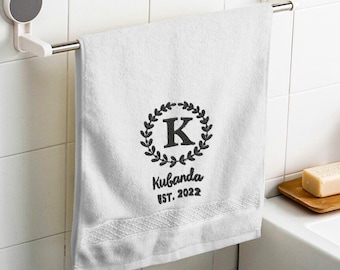 Custom Monogrammed Hand Towel Personalized Embroidered Towels