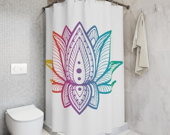 Lotus Flower Shower Curtain: Bohemian Zen Bathroom Decor