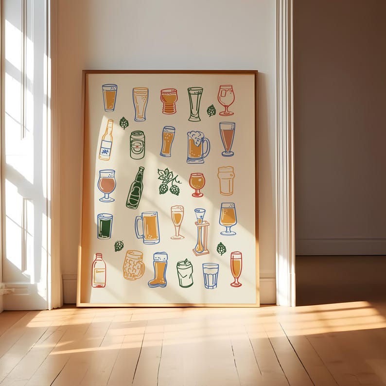 Retro ölglastryck – Barvagnskonst, Man Cave-dekor bild 1