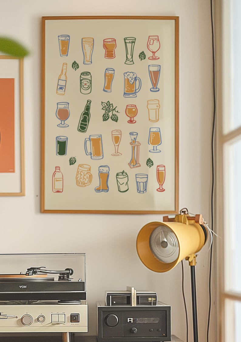 Retro ölglastryck – Barvagnskonst, Man Cave-dekor bild 7