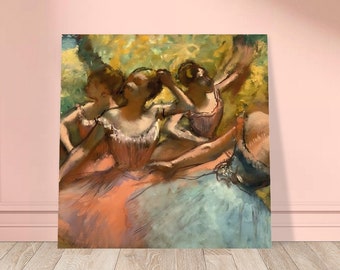 Vier ballerina's Edgar Degas - Vintage Wall Art Print, impressionistisch balletdansdecor, beroemd meesterwerk meisjeskwekerij