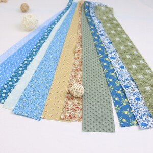 Blue Vintage Miniature Flower Jelly Roll Fabric Strips-10Precut Strips 2.339.3100% Cotton zdjęcie 6