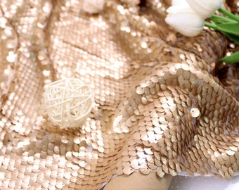 Gold sequined fabric,gold shell fabric,Gold Paillette Sequin on Mesh Backdrop, Decoration