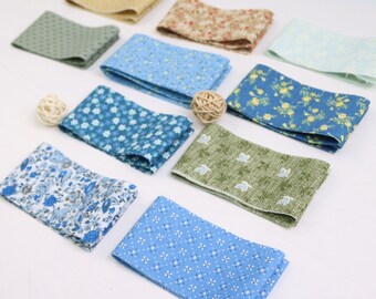 Blue Vintage Minature Flower Jelly Roll Fabric Strips-10Precut Strips 2.3"*39.3"-100% Cotton