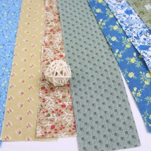 Blue Vintage Miniature Flower Jelly Roll Fabric Strips-10Precut Strips 2.339.3100% Cotton zdjęcie 5