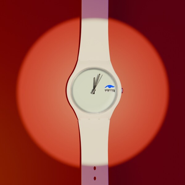 Minimalist Eye %100 Hand Painted Wrist Watch | White Unisex Silicone Watch | Custom Art Watch Gift | Mini Painting Accesories | Modern Art