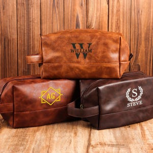 Sacs à broder pour homme d'honneur, coffret cadeau pour garçons d'honneur, kit de rasage à personnaliser, voyage, trousse de toilette personnalisée, kit de décorations en cuir, cadeau de mariage pour le marié