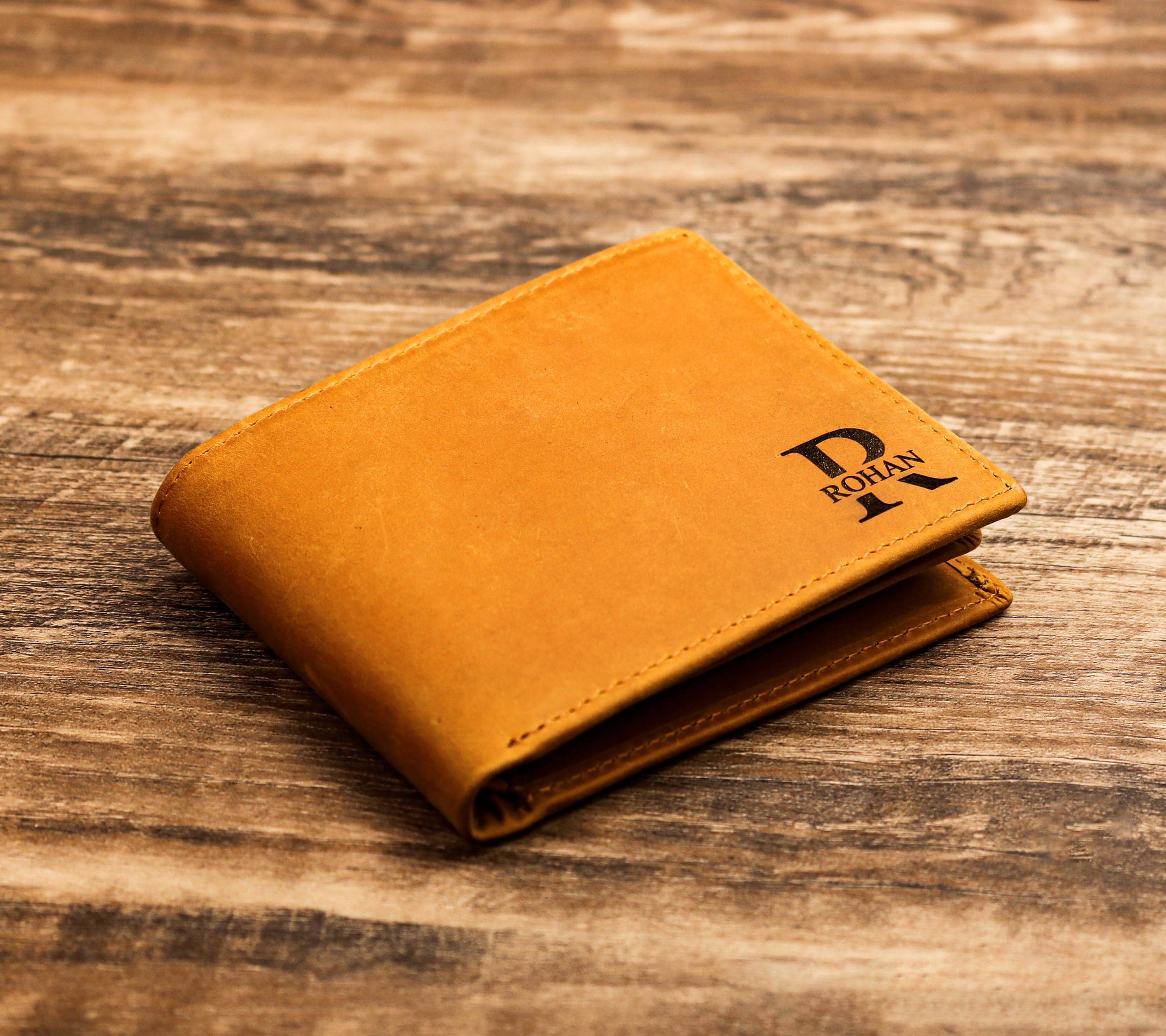 Engraved Wallet, Personalized Genuine Leather Wallet, Mens Wallet, Custom Leather Wallet, Boyfriend Gift for Men,Gift for Dad,Christmas Gift