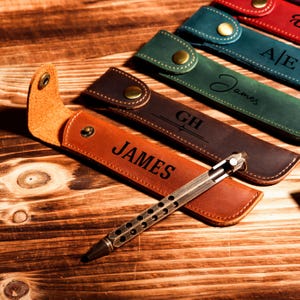 Engraved Pen Holder, Pen Pouch, Birthday Gift, Graduation Gift, Custom Pen Case, Leather Pencil Case, Birthday Gift Pen Case, Gifts for Him