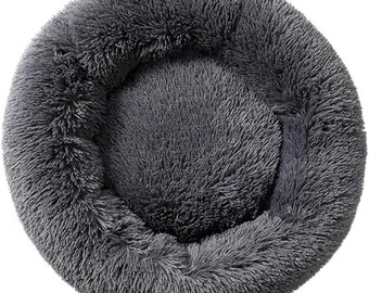 Plush Donut Dog Bed Cat Bed Fluffy Calming Pet Bed Dog Round Bed Cat Round Bed Warm Puppy Nest Ideal for Small 3KG Pet