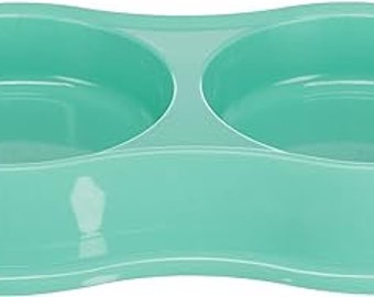 Light Version Plastic Double Bowl for Cats, 200 ml,