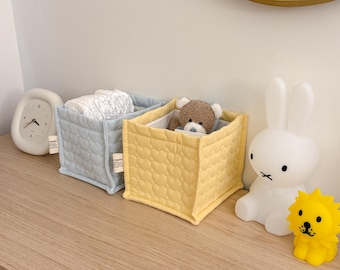 Handmade Heart Quilted Fabric Basket | Fabric Basket | Bathroom Storage | Baby Organizer | Housewarming Gift | Baby Storage | Nurse Storage