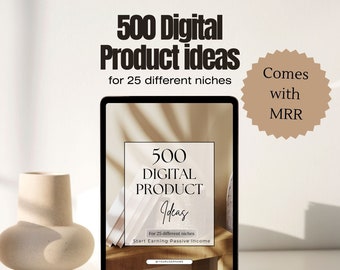500 Digital Product Ideas Guide with MRR|digital marketing niches| Master resell rights| done for you guide|Digital product niches
