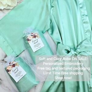 Personalized Satin Bridesmaid Robe: Embroidered Wedding Party Gift