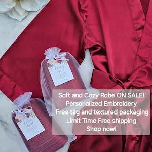 Personalized Satin Bridesmaid Robe: Embroidered Wedding Party Gift
