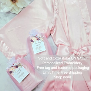 Personalized Satin Bridesmaid Robe: Embroidered Wedding Party Gift