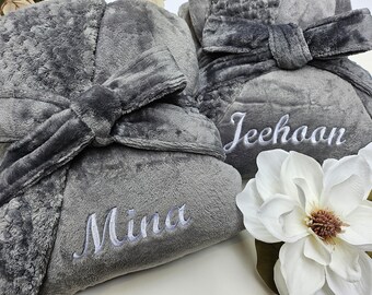 Custom Embroidered Plush Bathrobe: Personalized Spa Robe Gift