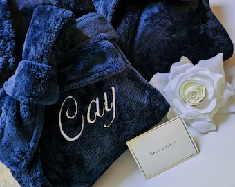 Personalized Plush Microfiber Robe: Embroidered Bathrobe