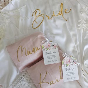 Personalized Satin Robe: Embroidered Floral Bridal Party Gift