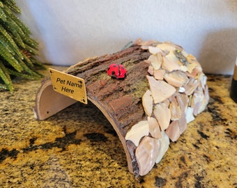 Snake Hide Fairy Garden Half Log Small Custom Handmade Reptile Frog House Handmade Log Decor Gecko Hide Lizard Hide Customized Fairy