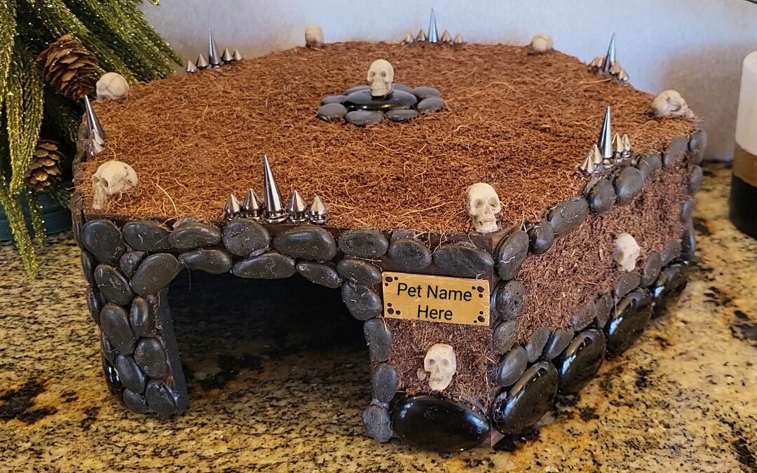 Snake Hide Gothic Skull Hide Handmade Custom Natural Reptile House ... - Snake Hide Decorations With Natural Hideaways