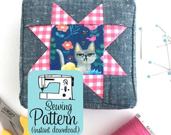 Sawtooth Star Pincushion Sewing Pattern PDF (Digital Download)