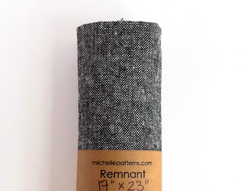 Black Essex Cotton Linen Blend Fabric REMNANT
