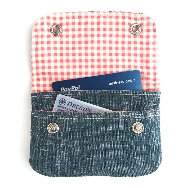 Two Pocket Wallet PDF Sewing Pattern Digital Delivery: Beginner friendly sewing tutorial to make a mini wallet with two pockets. image 2