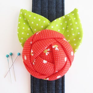 Rose Pincushion Cuff PDF Sewing Pattern Digital Delivery: Instructions to make a bracelet pin cushion to wear while you sew. image 7