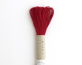 Red Sashiko Thread: Cotton visible mending slow stitching thread.